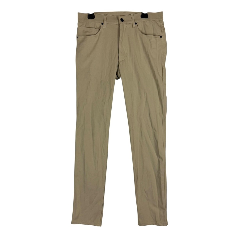 Stylus Pants Mens 32x32 Beige Microfiber Chino Khaki Slim Straight Casual‎